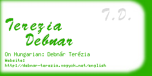 terezia debnar business card