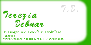 terezia debnar business card